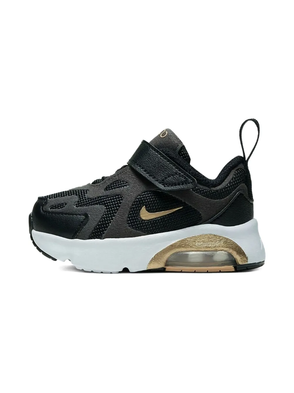 Nike Kids Air Max 200 "Black Metallic Gold White Pure Platinum" sneakers