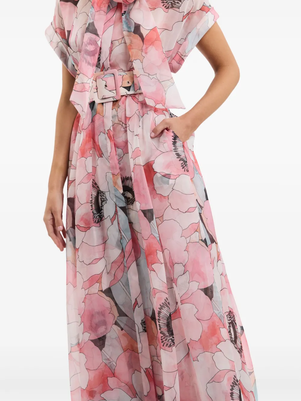 Rebecca Vallance Avondjurk met bloemenprint Roze
