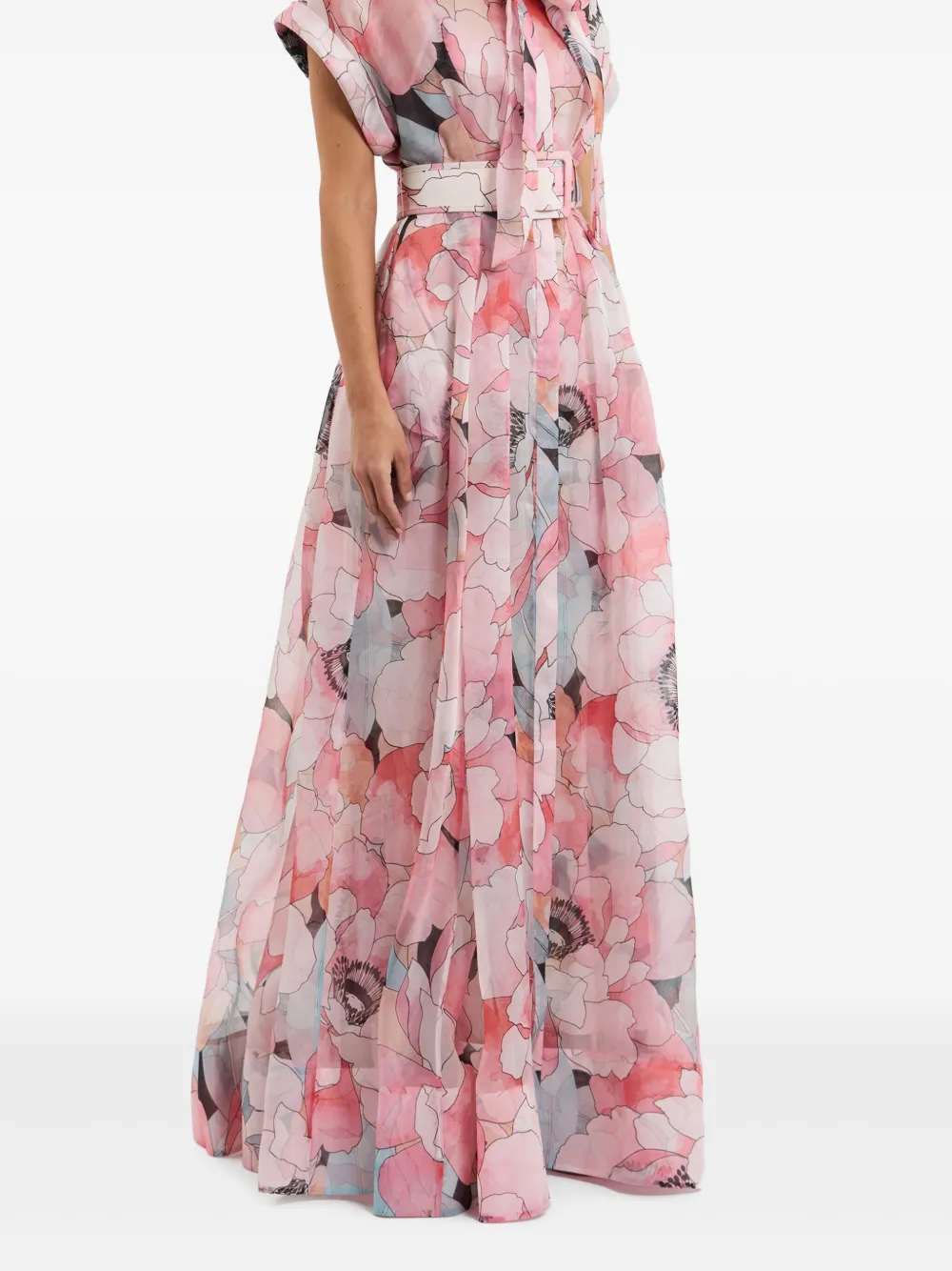 Rebecca Vallance Avondjurk met bloemenprint Roze