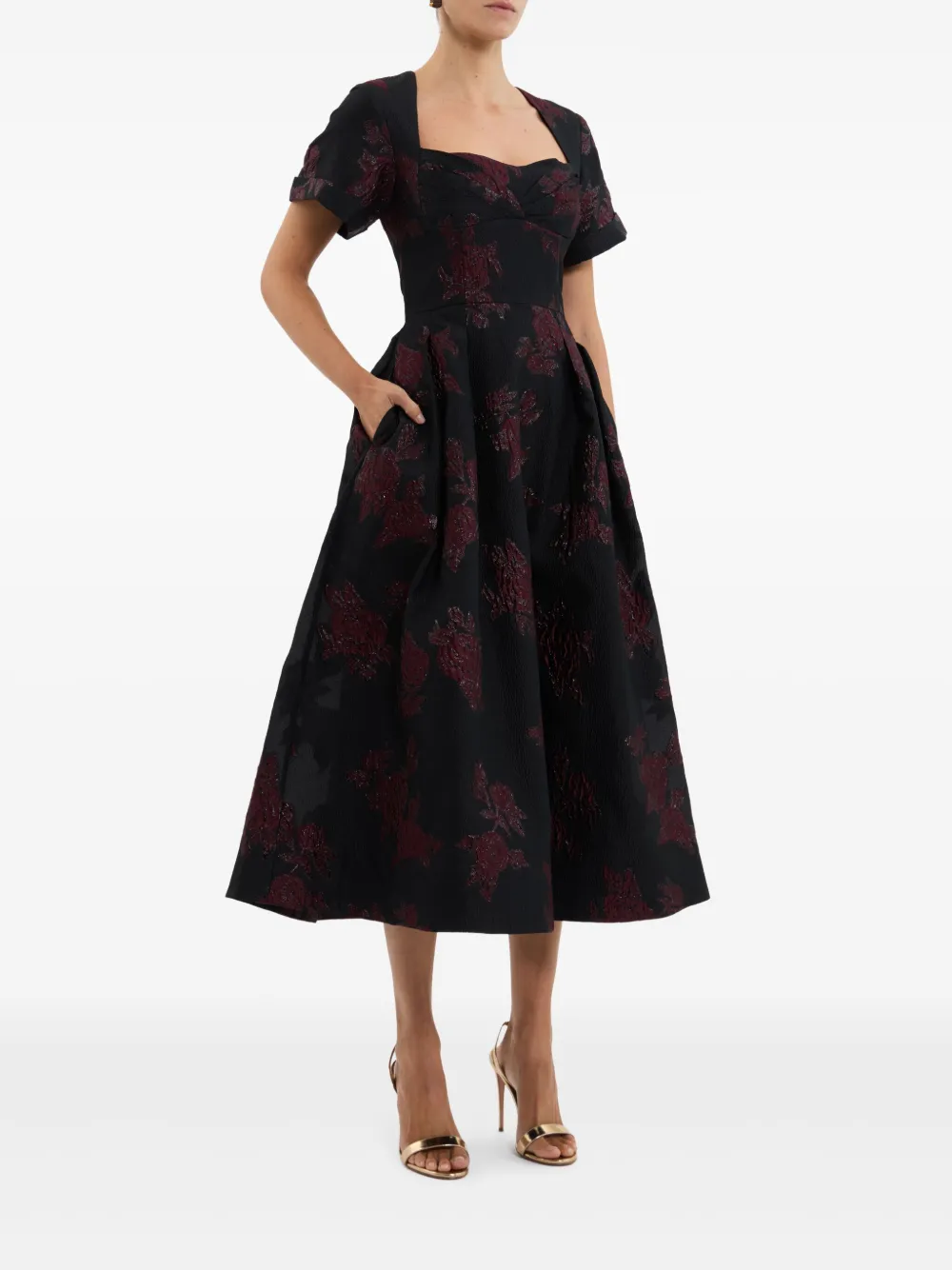 Rebecca Vallance Florentina Midi Dress In Red