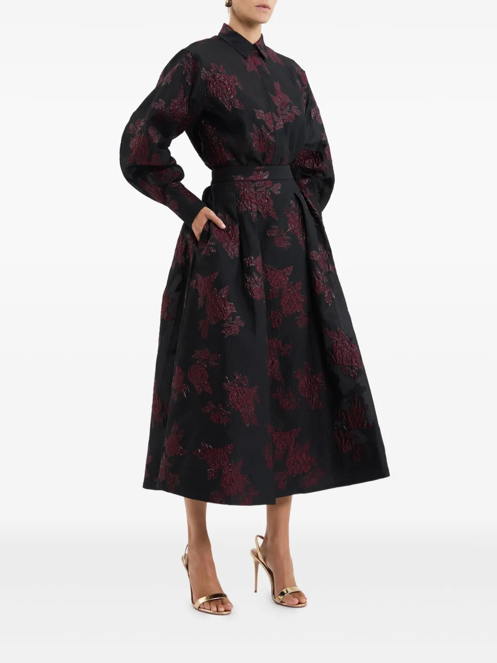 Rebecca Vallance Florentina midi-rok Rood