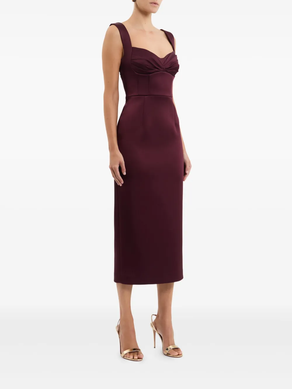 Rebecca Vallance Merlot midi-jurk Rood