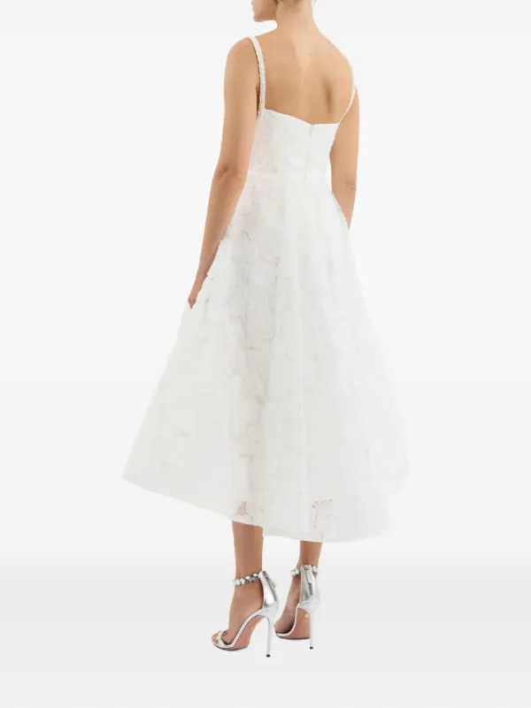Rebecca Vallance Deliah floral-embroidered Midi Dress | White | FARFETCH