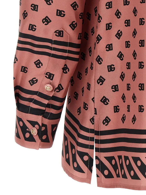 D&G ピンク シルク　長袖シャツ Dolce & Gabbana シルクシャツ | ピンク | FARFETCH JP