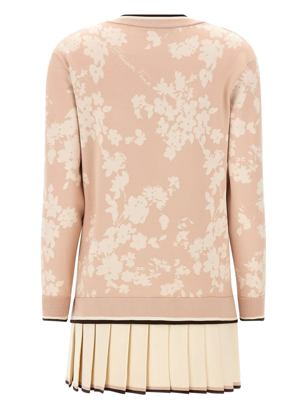 Elisabetta Franchi floral-intarsia cardigan dress - Roze