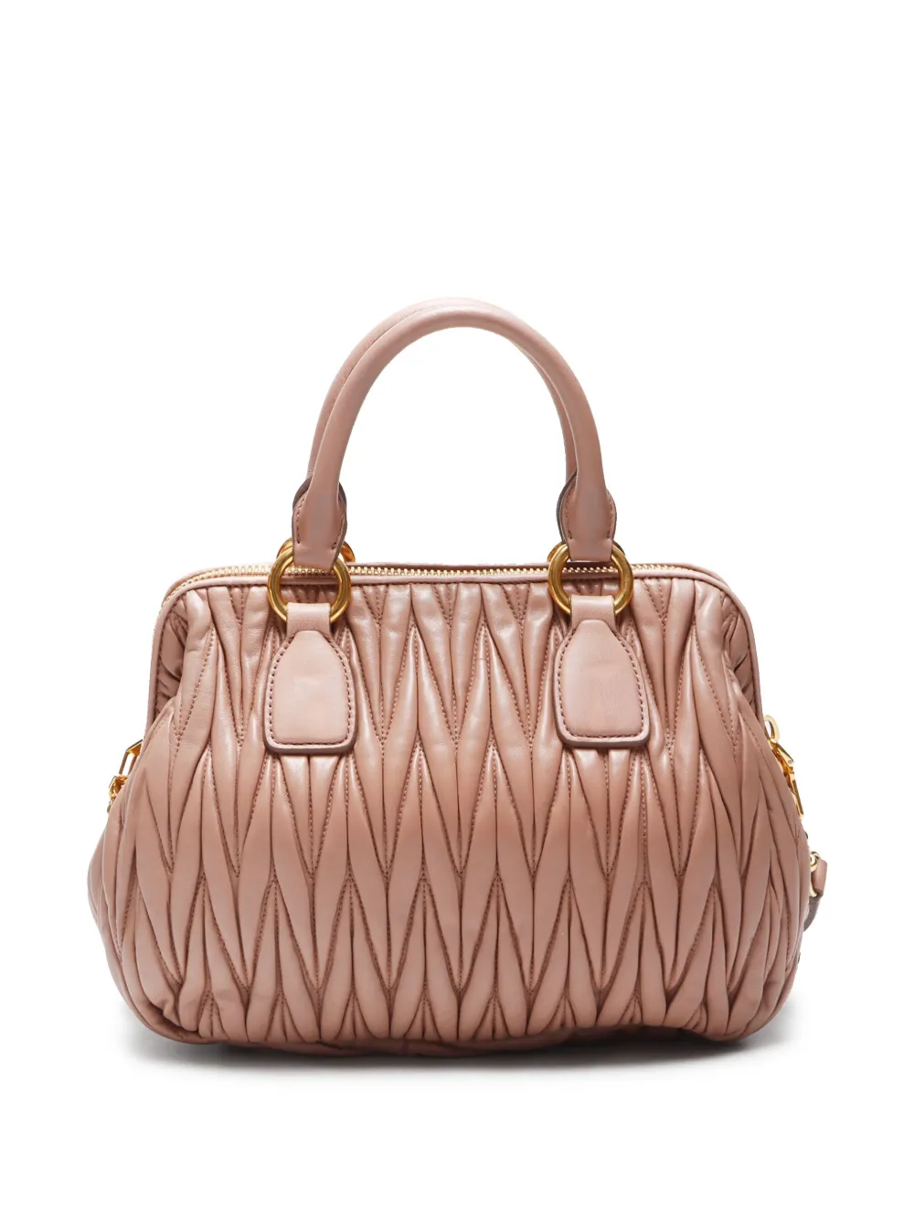 Miu Miu Pre-Owned 2000s matelassé leather two-way bag - Beige