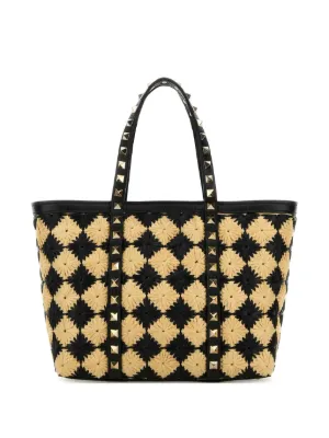 トートバッグ 25ss Valentino Garavani Bags 6Y2B0D16RBN0NO Canvas and leather shoulder bag with iconic studs VALENTINO
