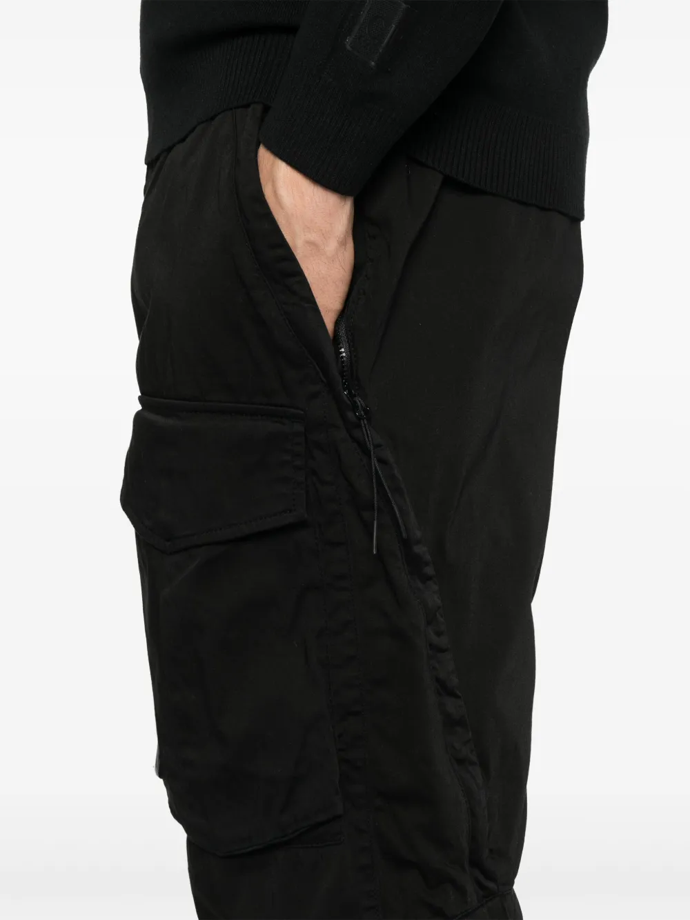 Shop C.p. Company Lens-detail Trousers In Black