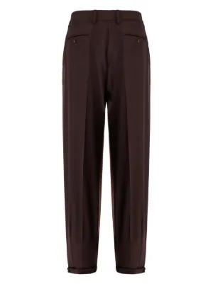 洗練【Dolce & Gabbana】ウール テーラード タキシードパンツ Wool gabardine tuxedo pants in Black for Women