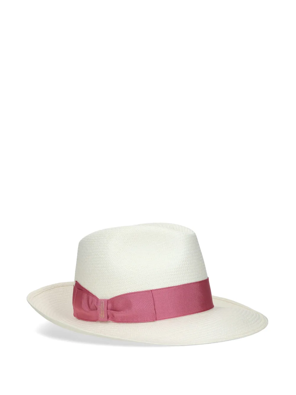 Borsalino bow-detail sun hat - Wit