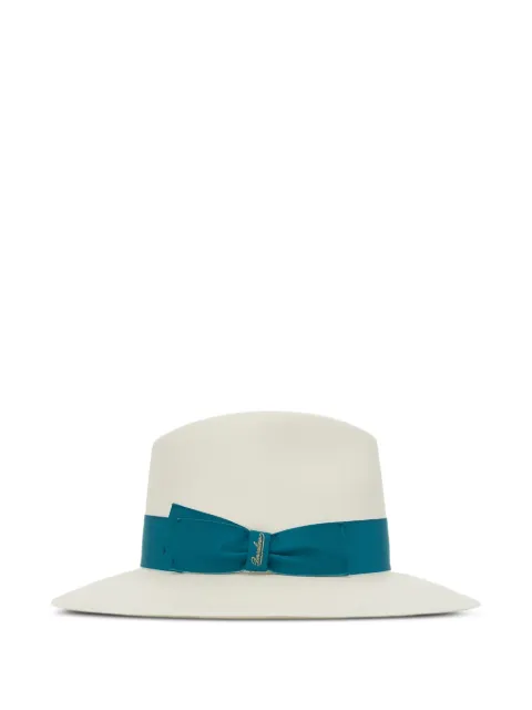 Borsalino contrasting-ribbon wide-brim hat