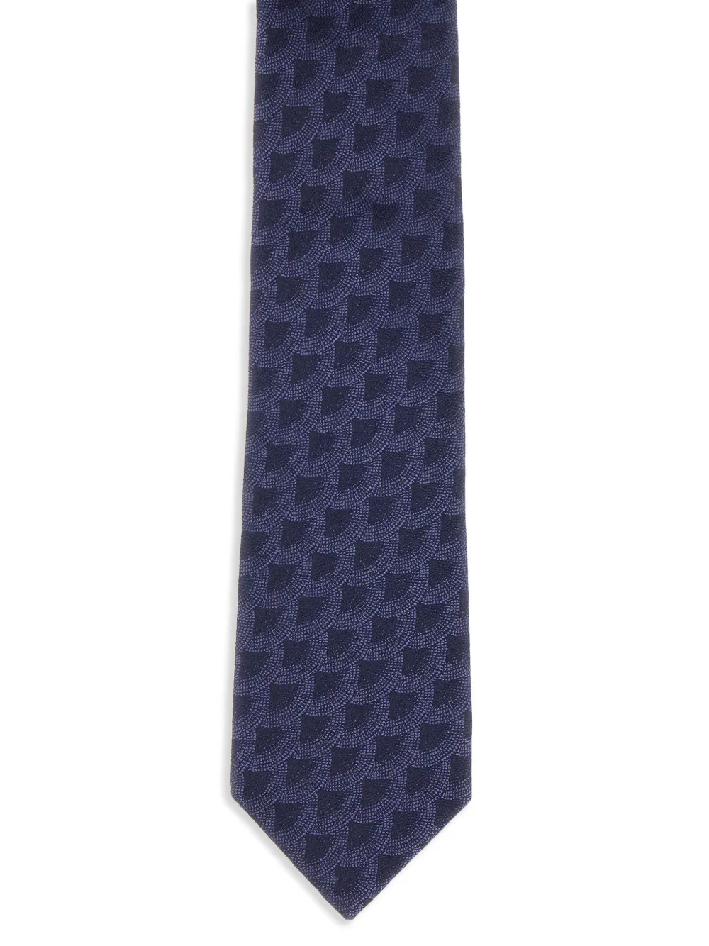 Corneliani embroidered silk tie - Blauw