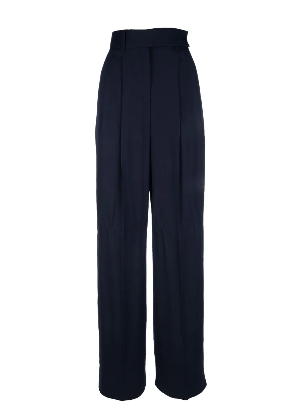 Alberta Ferretti High Waist Wide Leg Trousers With Button Detail In Blau