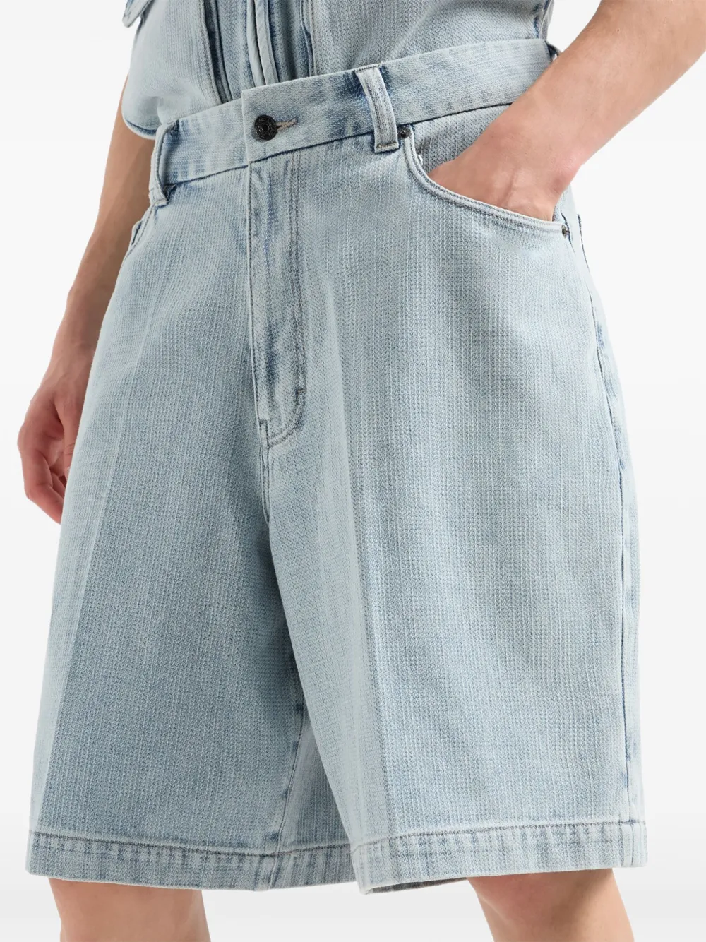 Emporio Armani Denim shorts Blauw