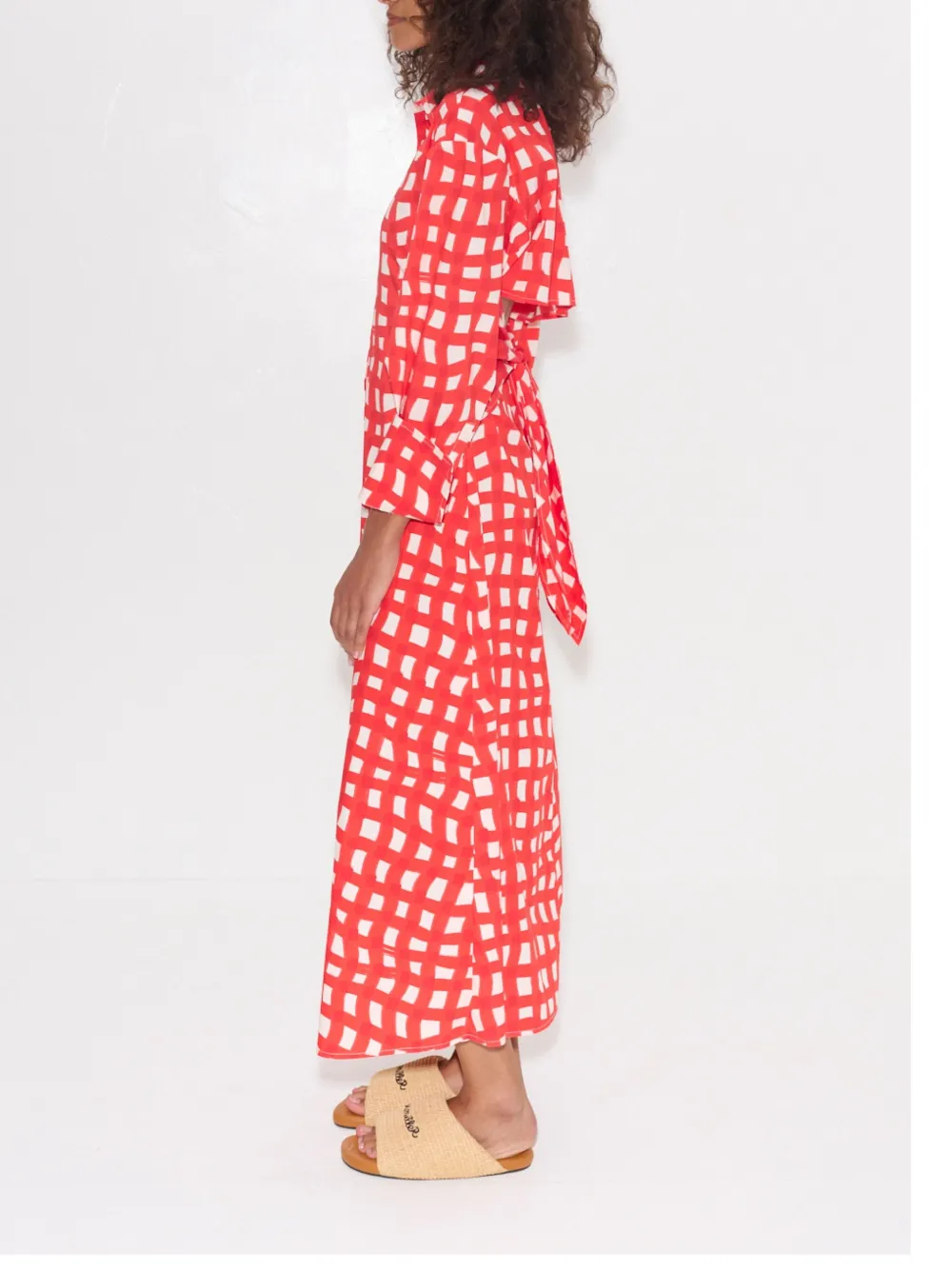SIMON MILLER GINGHAM MIDI DRESS