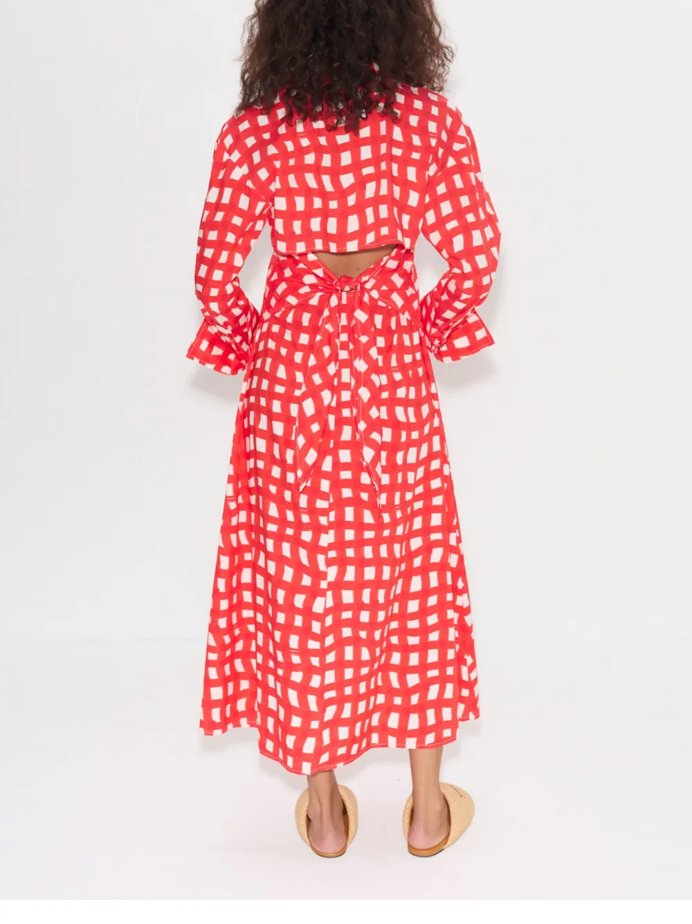 SIMON MILLER GINGHAM MIDI DRESS