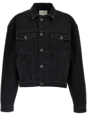 We11done Logo Patch Denim Jacket | Grey | FARFETCH
