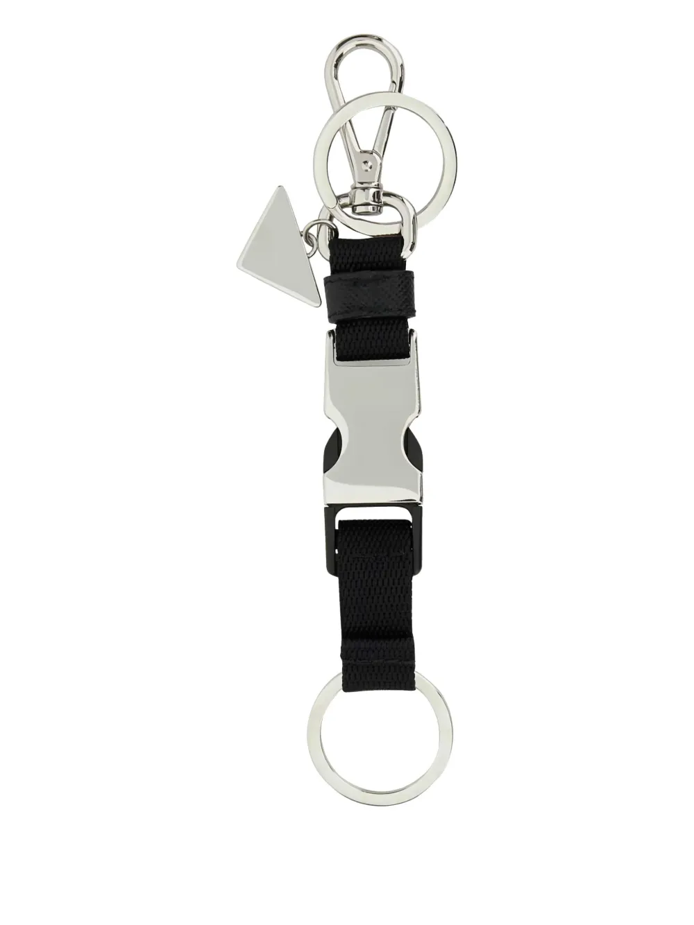 Prada Sleutelhanger met gegraveerd logo Zwart