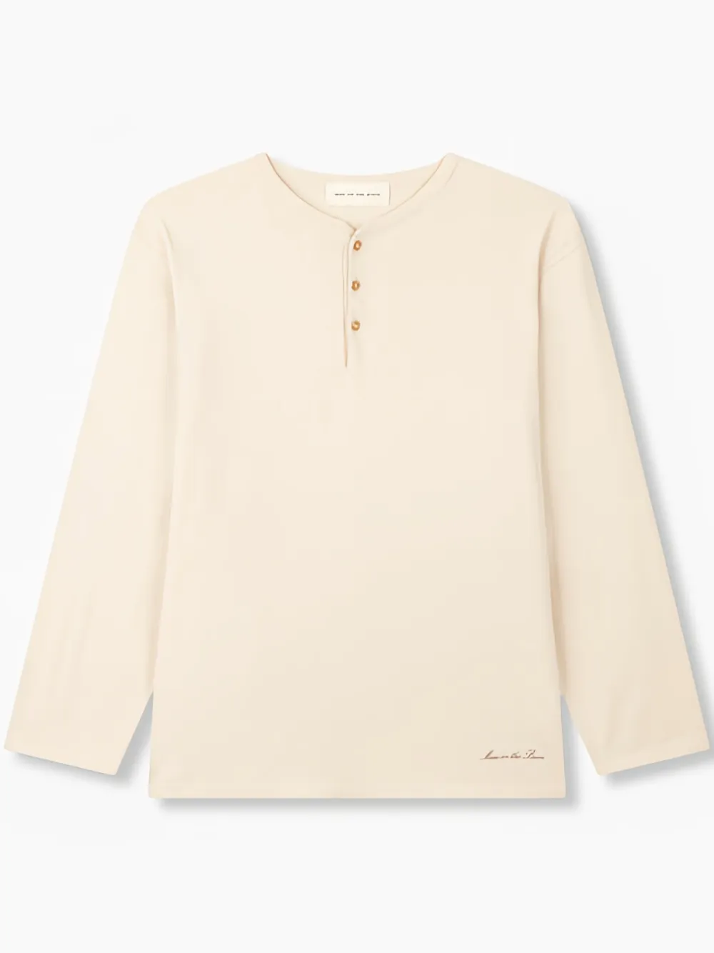 Man On The Boon. Henley-neck T-shirt In Neutrals