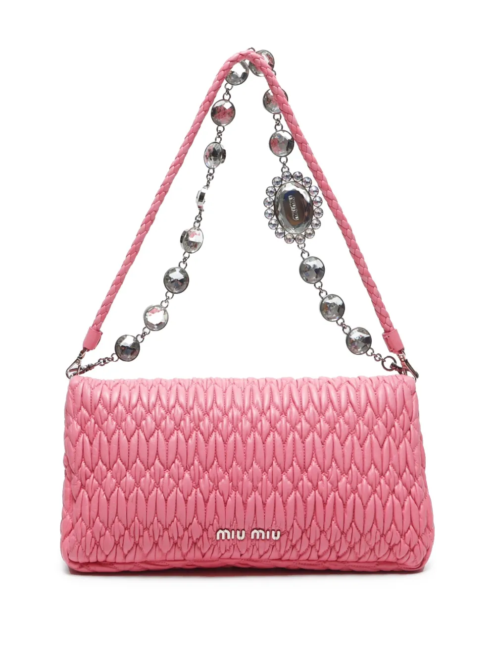 Miu Miu Pre-Owned 2010-2020s matelassé leather shoulder bag - Roze