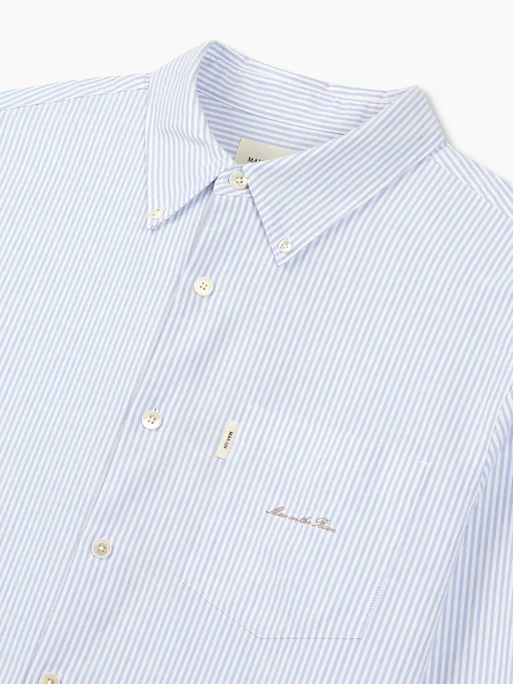 Man On The Boon. Gestreept overhemd Blauw