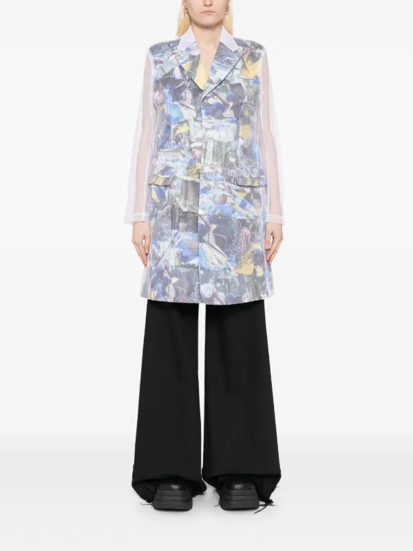 Comme Des Garçons プリント コート | ホワイト | FARFETCH JP