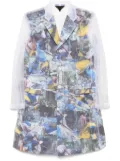 Comme Des Garçons graphic-print coat - White
