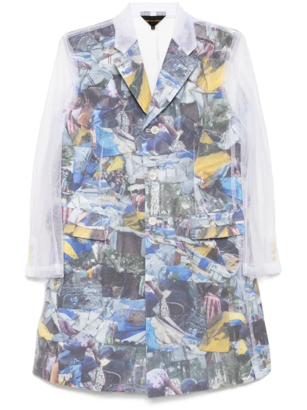 COMME des GARÇONS アートプリントコート L Comme Des Garçons プリント コート | ホワイト | FARFETCH JP