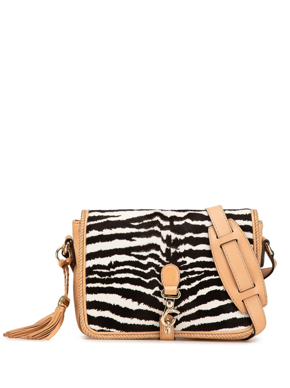 Gucci Pre-Owned Borsa a tracolla Marrakech in cavallino e pelle con stampa zebrata 2000-2015 | nero | Image 1