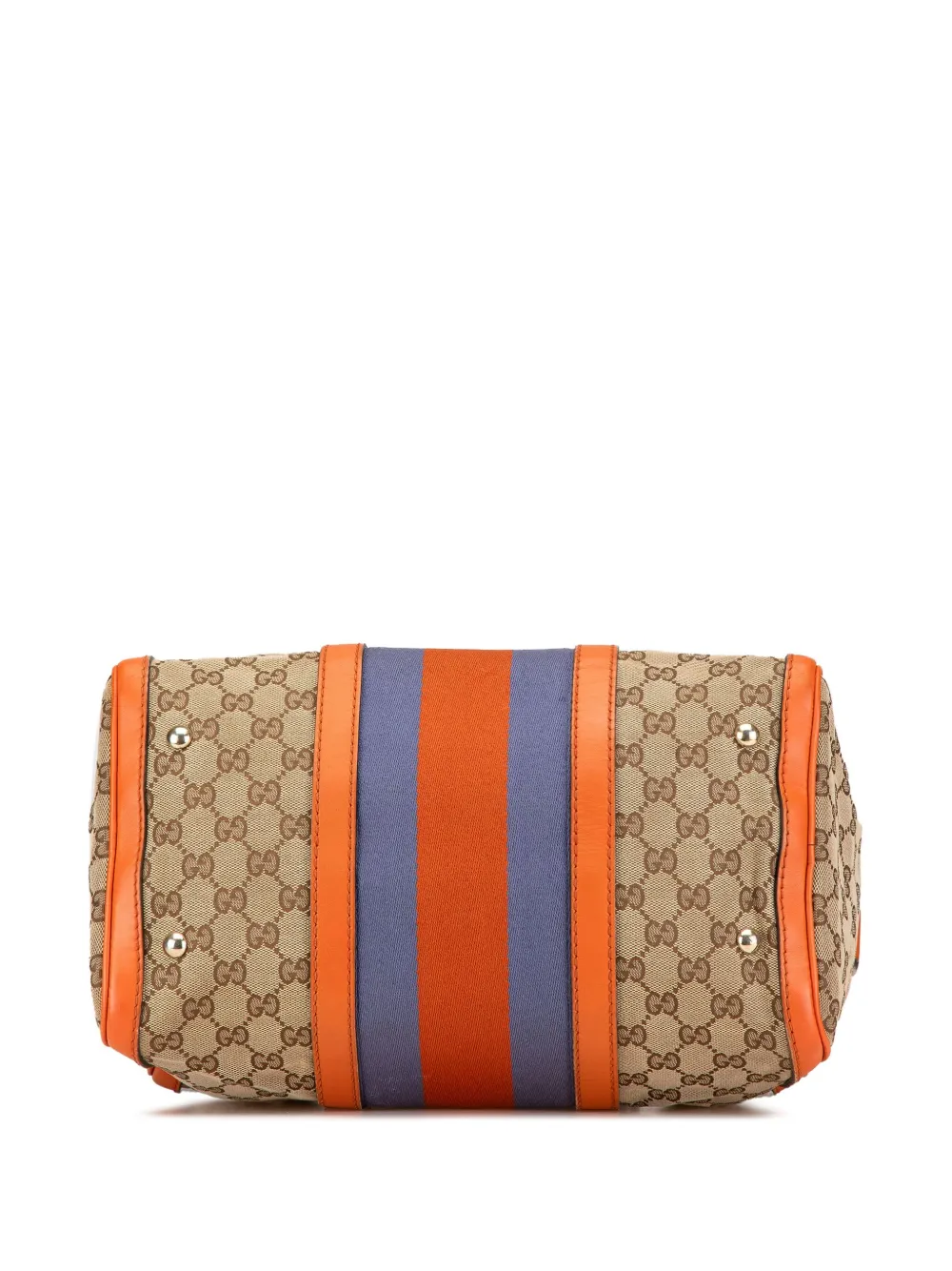 Pre-owned Gucci 2000-2015 Gg Canvas Web Satchel In Brown