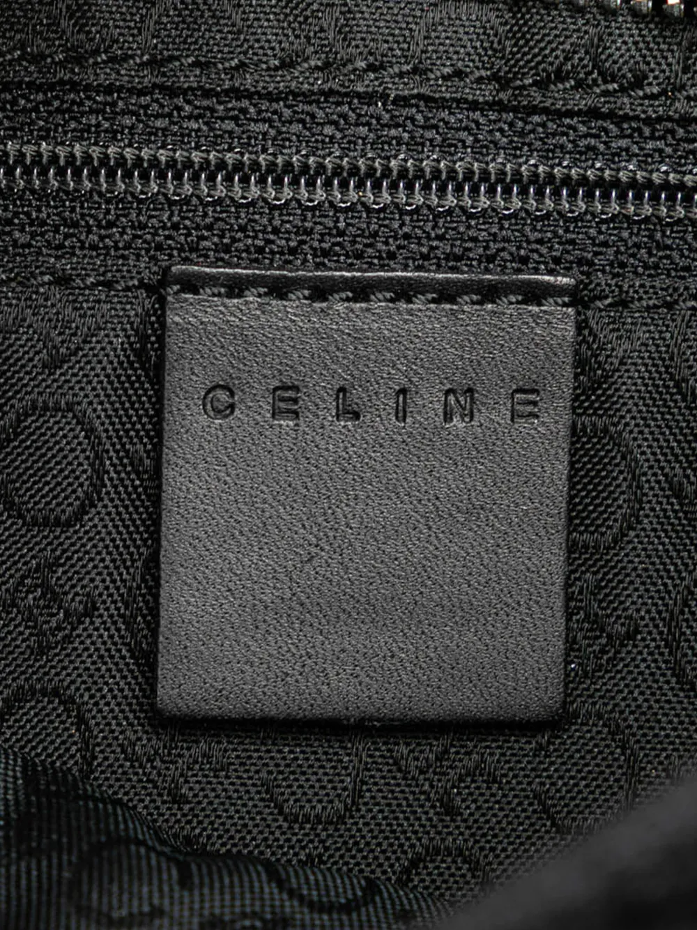 Pre-owned Celine 2000 C Macadam Canvas Shoulder Bag In Black