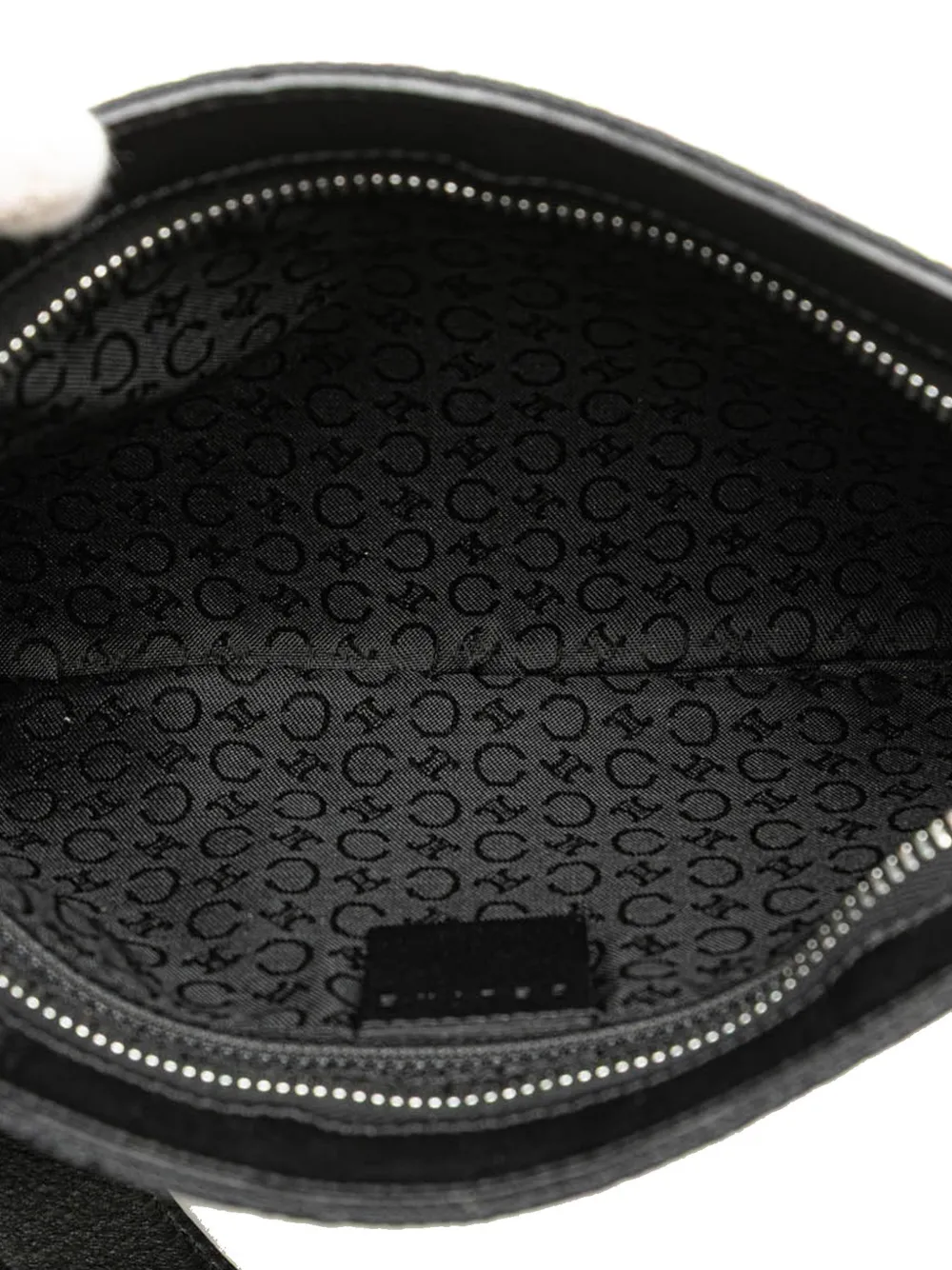 Pre-owned Celine 2000 C Macadam Canvas Shoulder Bag In Black
