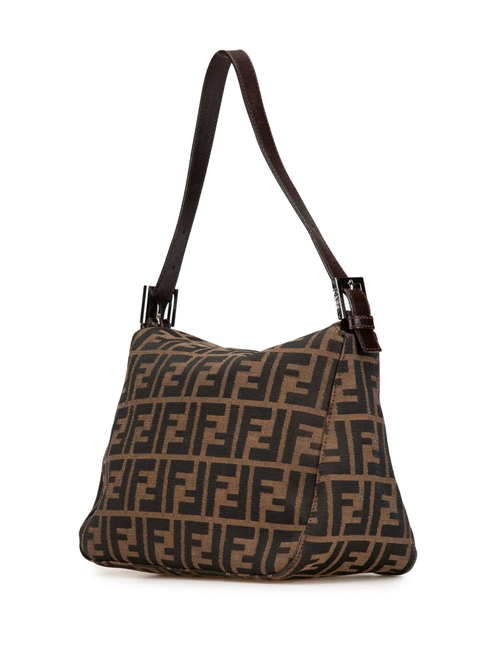 Fendi Pre-Owned 2000-2010 Zucca Canvas Double Flap Mamma shoulder bag - Bruin