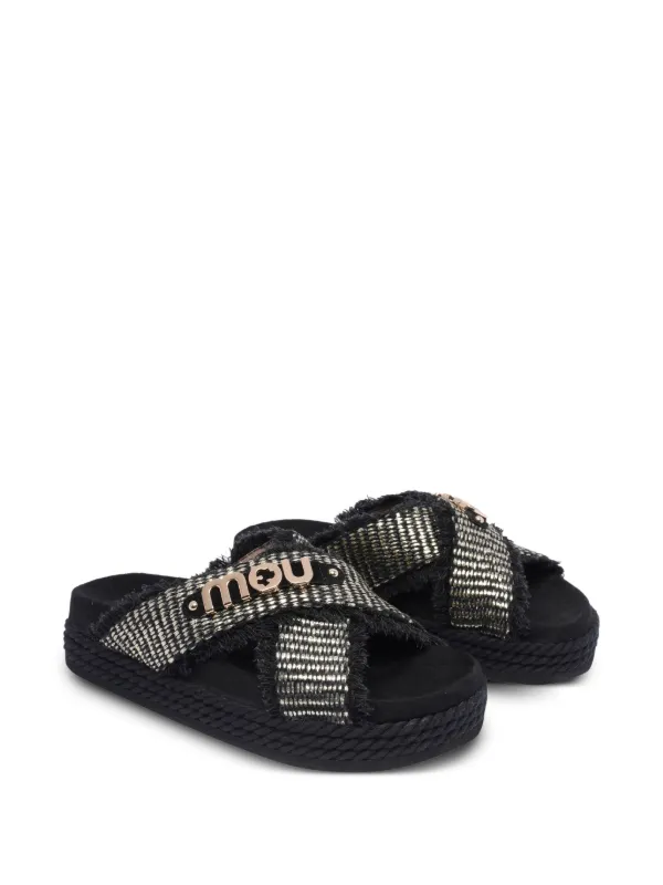 サンダル・ミュール MOU Women Sandals MUSW661000N BKWH Black Mou プラットフォーム サンダル | ブラック | FARFETCH JP