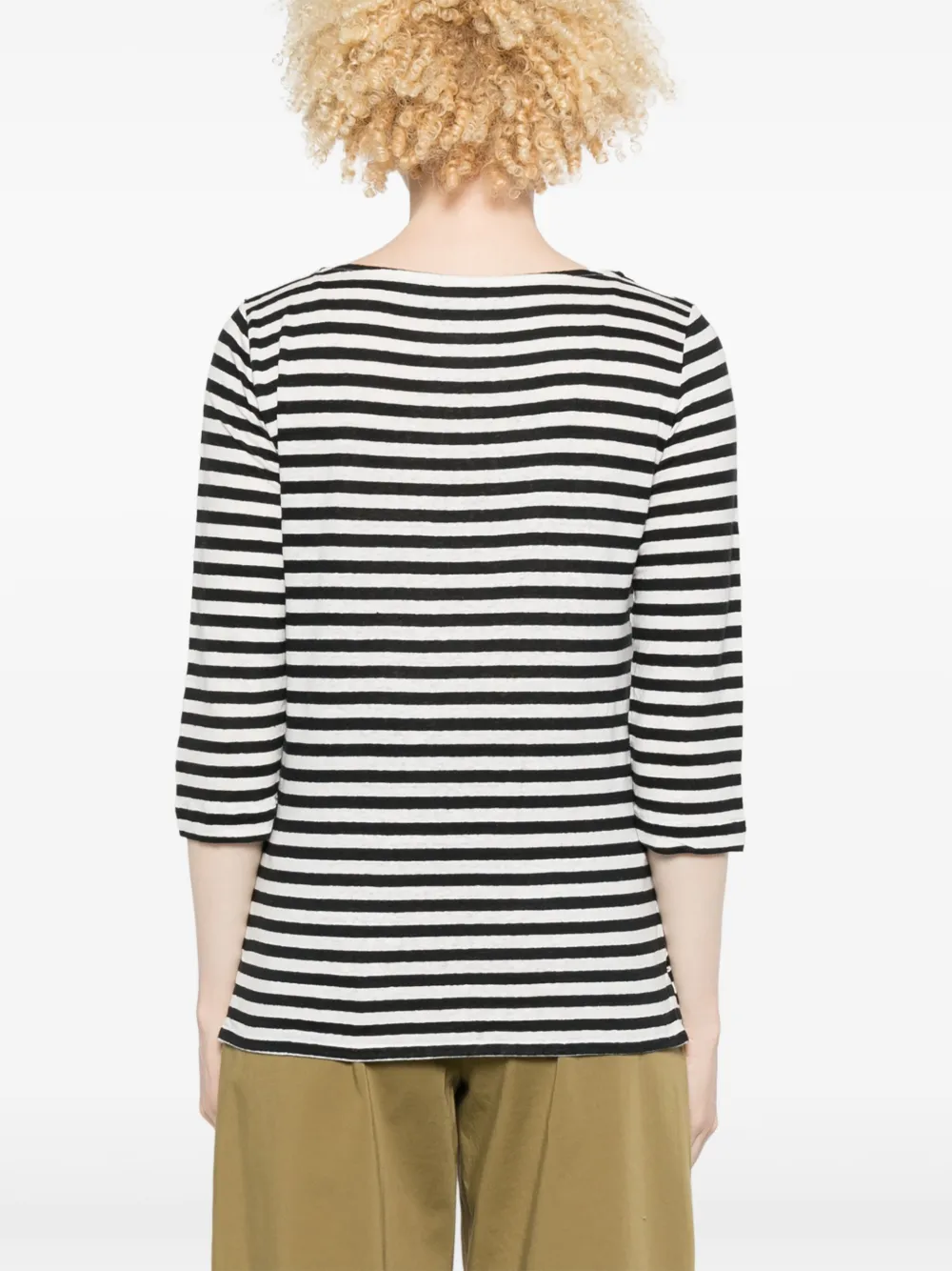 Majestic Filatures Gestreepte top Zwart