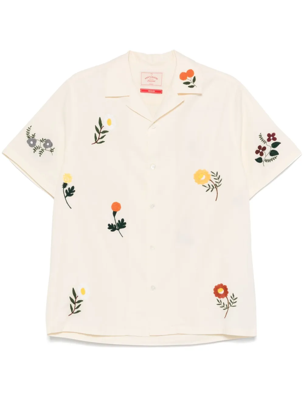 floral-embroidery shirt