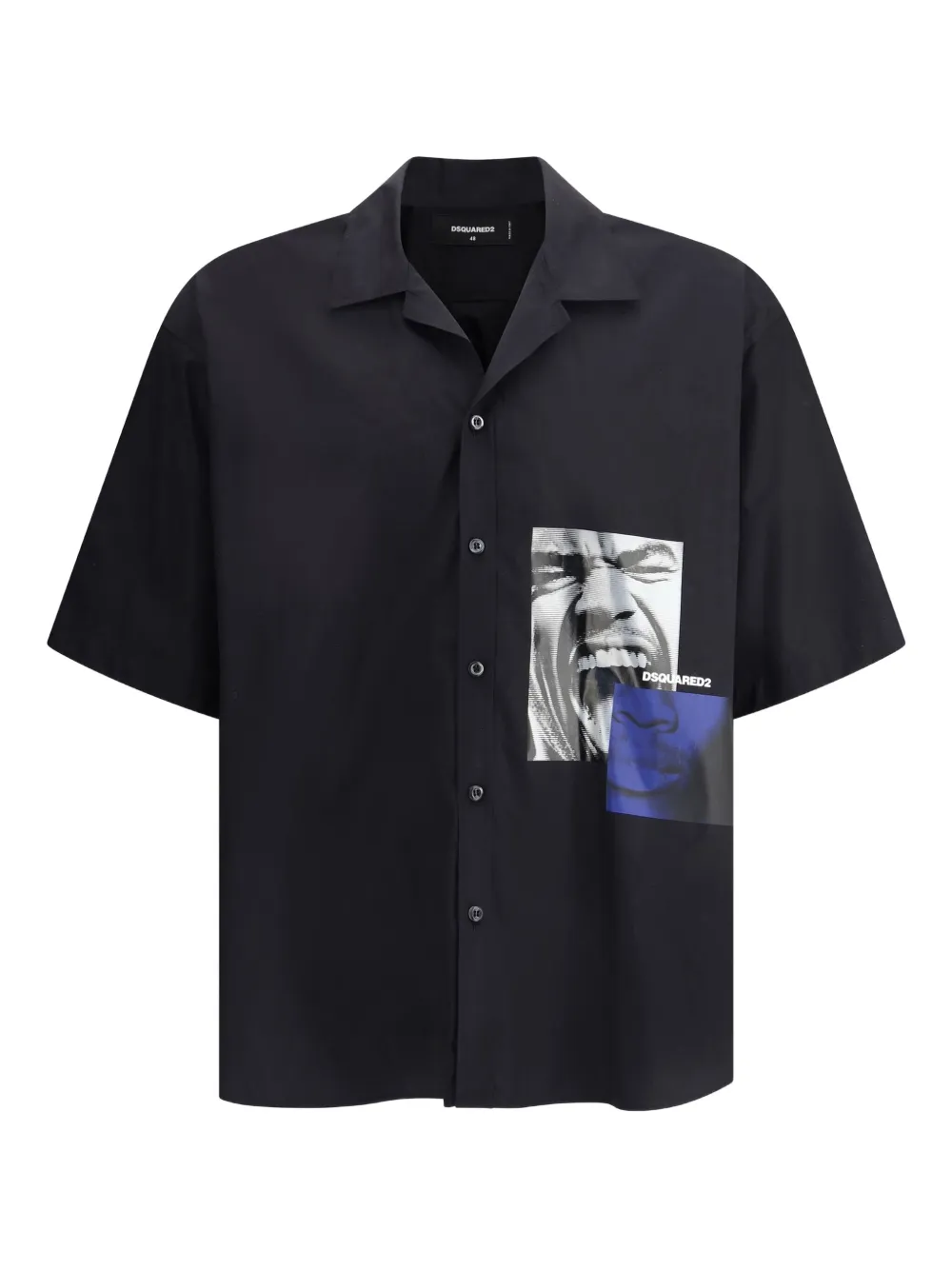 DSQUARED2 graphic-print cotton shirt | Black | Image 1