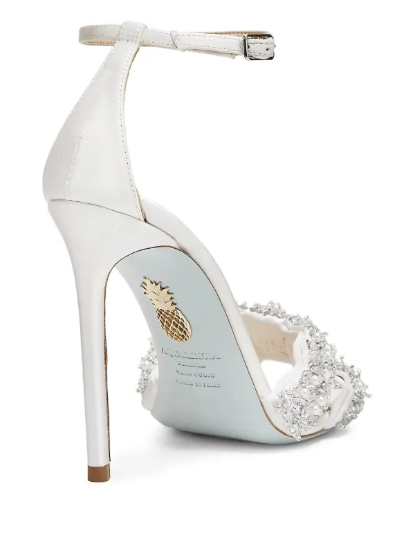 Aquazzura 105mm Melodie crystal-embellished Sandals White