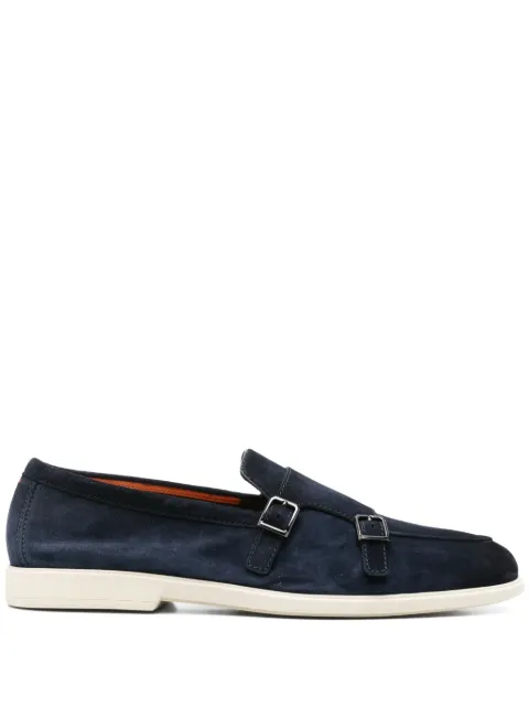 Santoni zapatos monk de gamuza