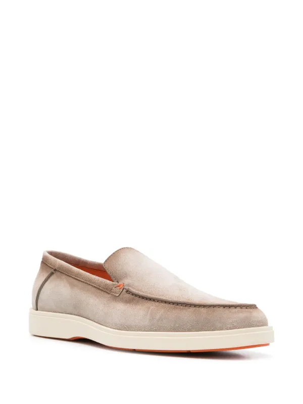 Santoni スエード ローファー | グレー | FARFETCH JP