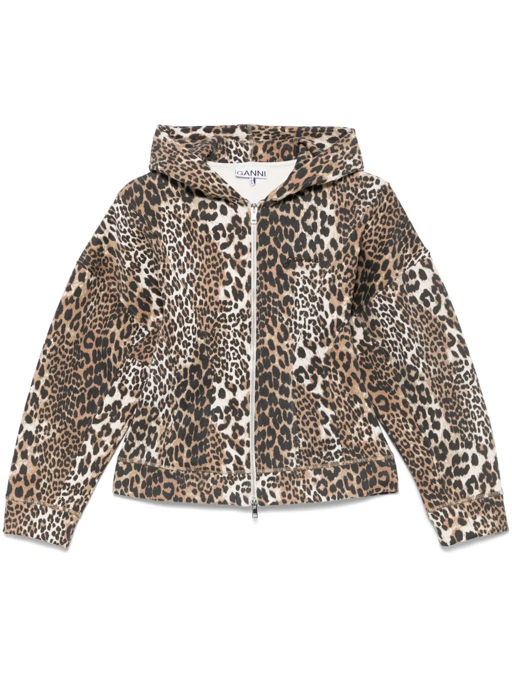 GANNI Hoodie met luipaardprint Bruin