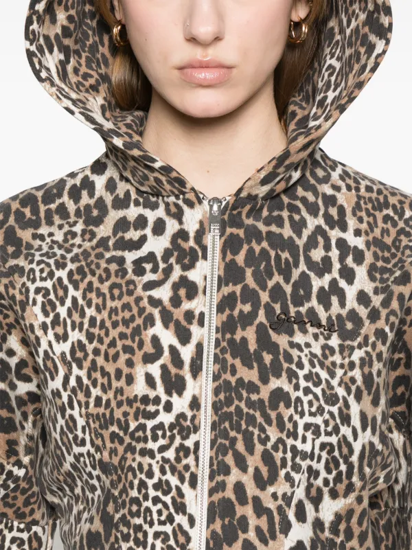 GANNI レオパード パーカー | ブラウン | FARFETCH JP