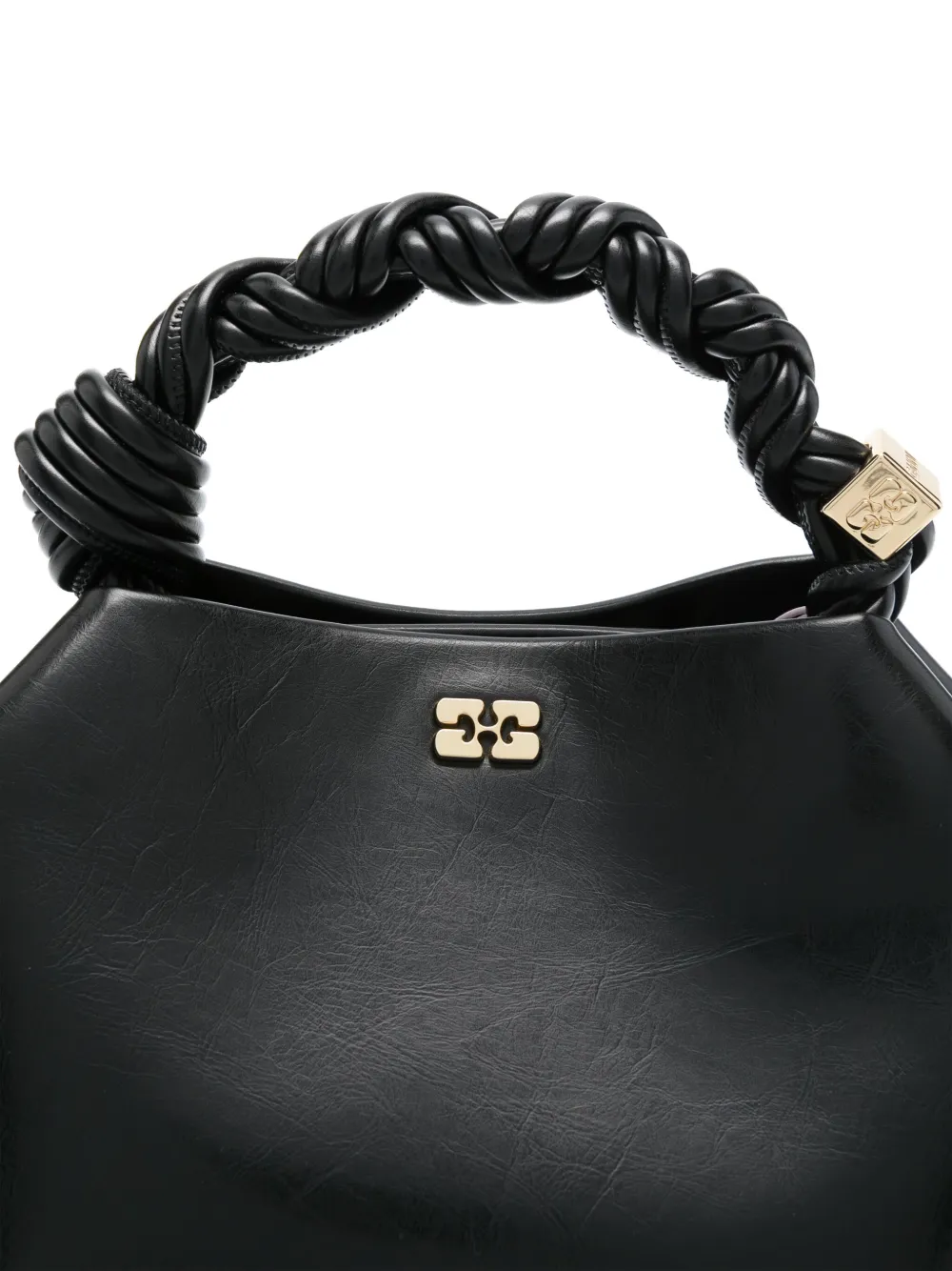 GANNI Bou leren shopper Zwart