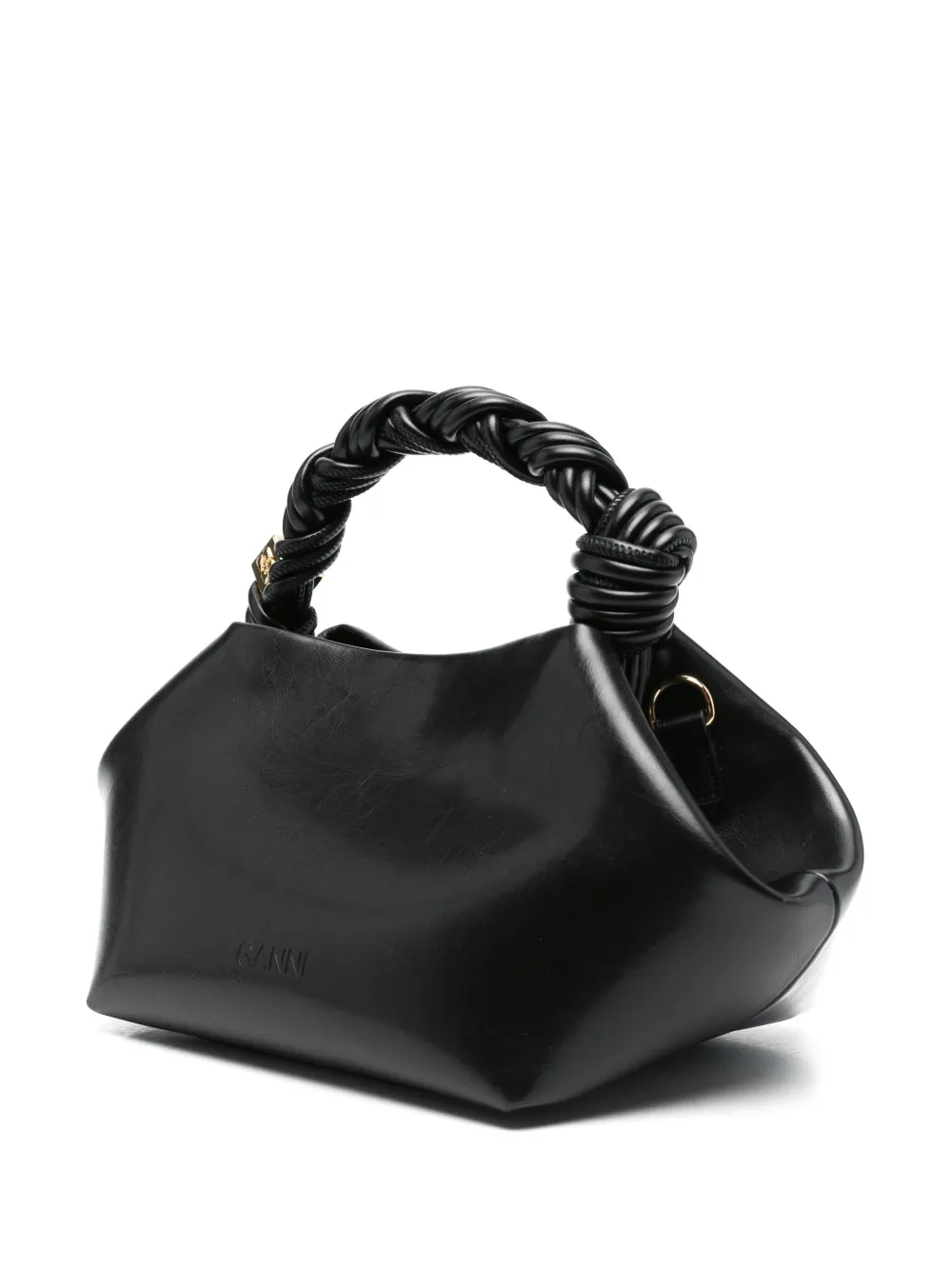 GANNI Bou leren shopper Zwart