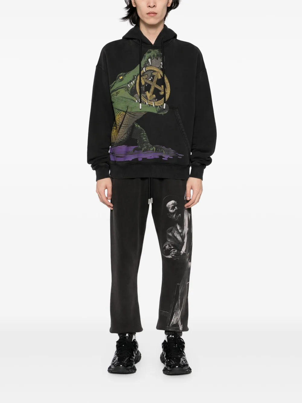 Off-White Broek met print - Zwart
