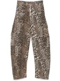 GANNI leopard-print trousers - Brown
