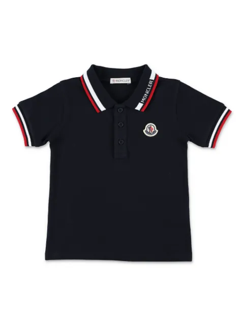 Moncler Enfant Camisa polo com patch de logo