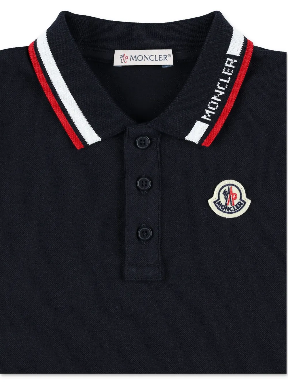 Moncler Enfant Poloshirt met logopatch Blauw