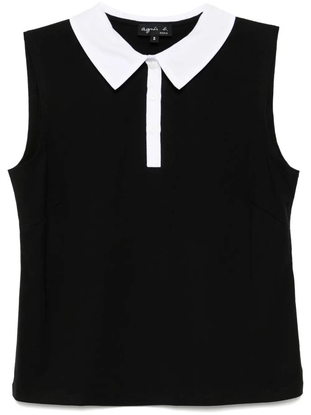 sleeveless polo top