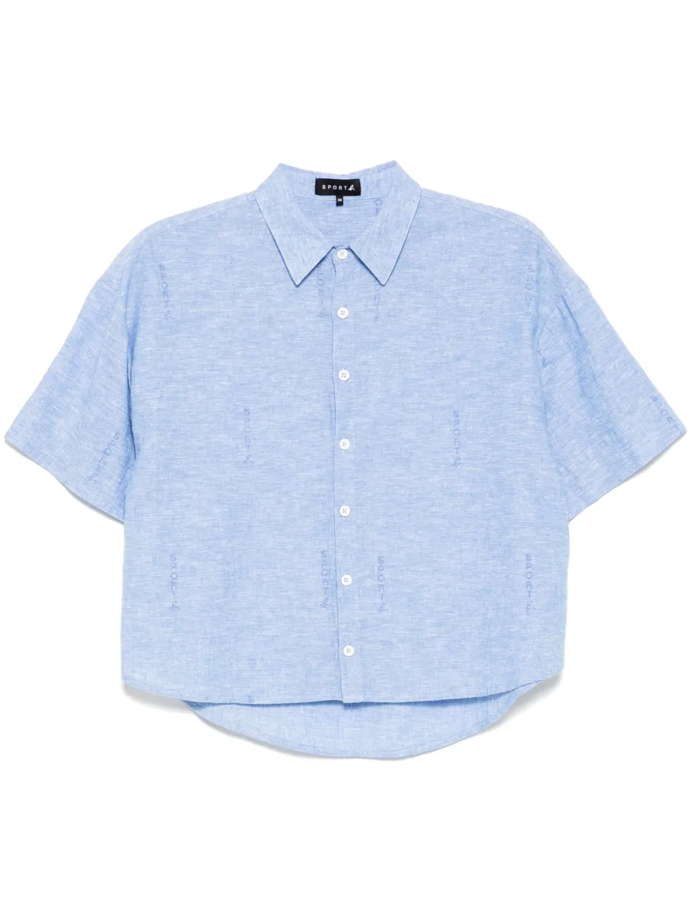 logo allover print poplin shirt